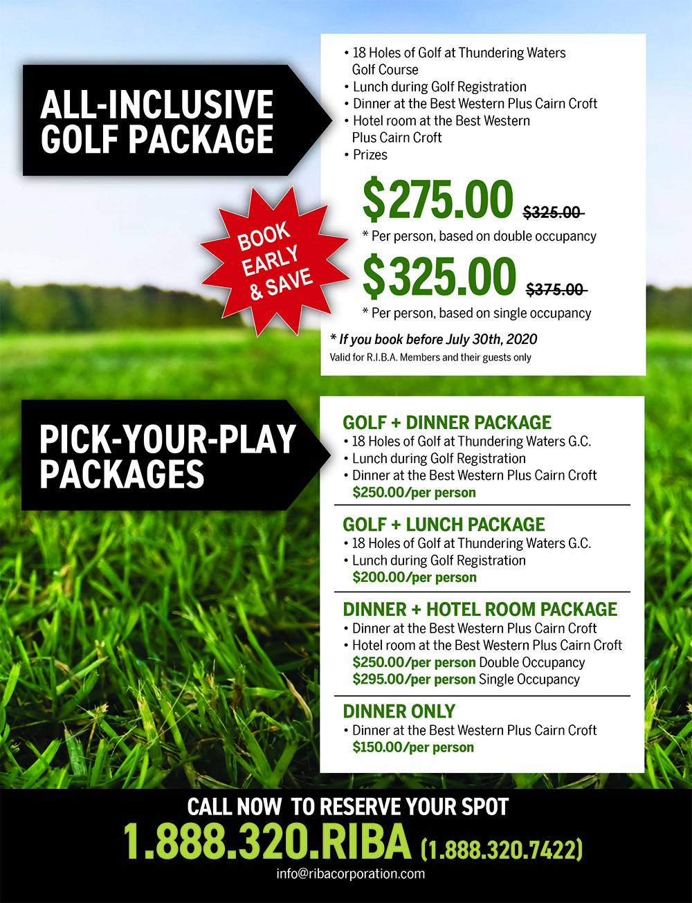 Golf Packages and pricing